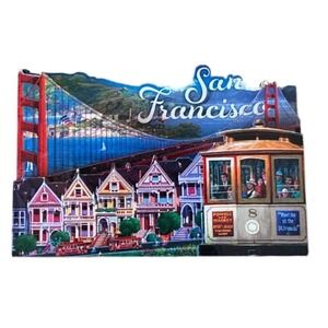 San Francisco Souvenir Magnet Golden Gate Bridge Cable Car Painted Ladies